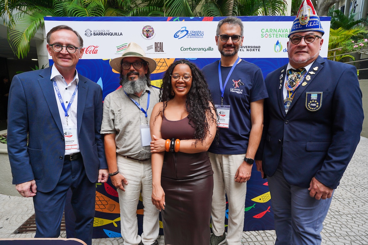 Barranquilla, Colombia, 25 de Septiembre de 2025. IV Encuentro Internacional Carnavales del Caribe en Barranquilla, 25 y 26 de septiembre de 2025. En la imagen, expositores durante el día 1.